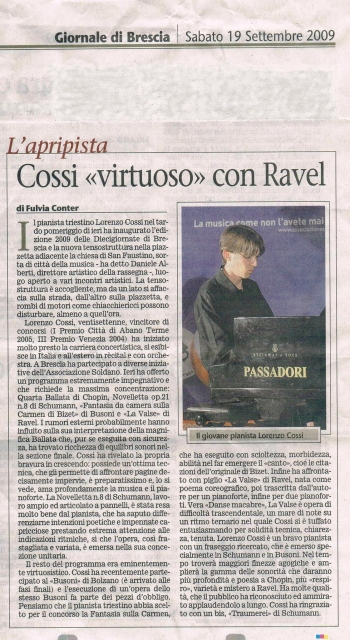 Recensione Brescia 19 settembre 2009